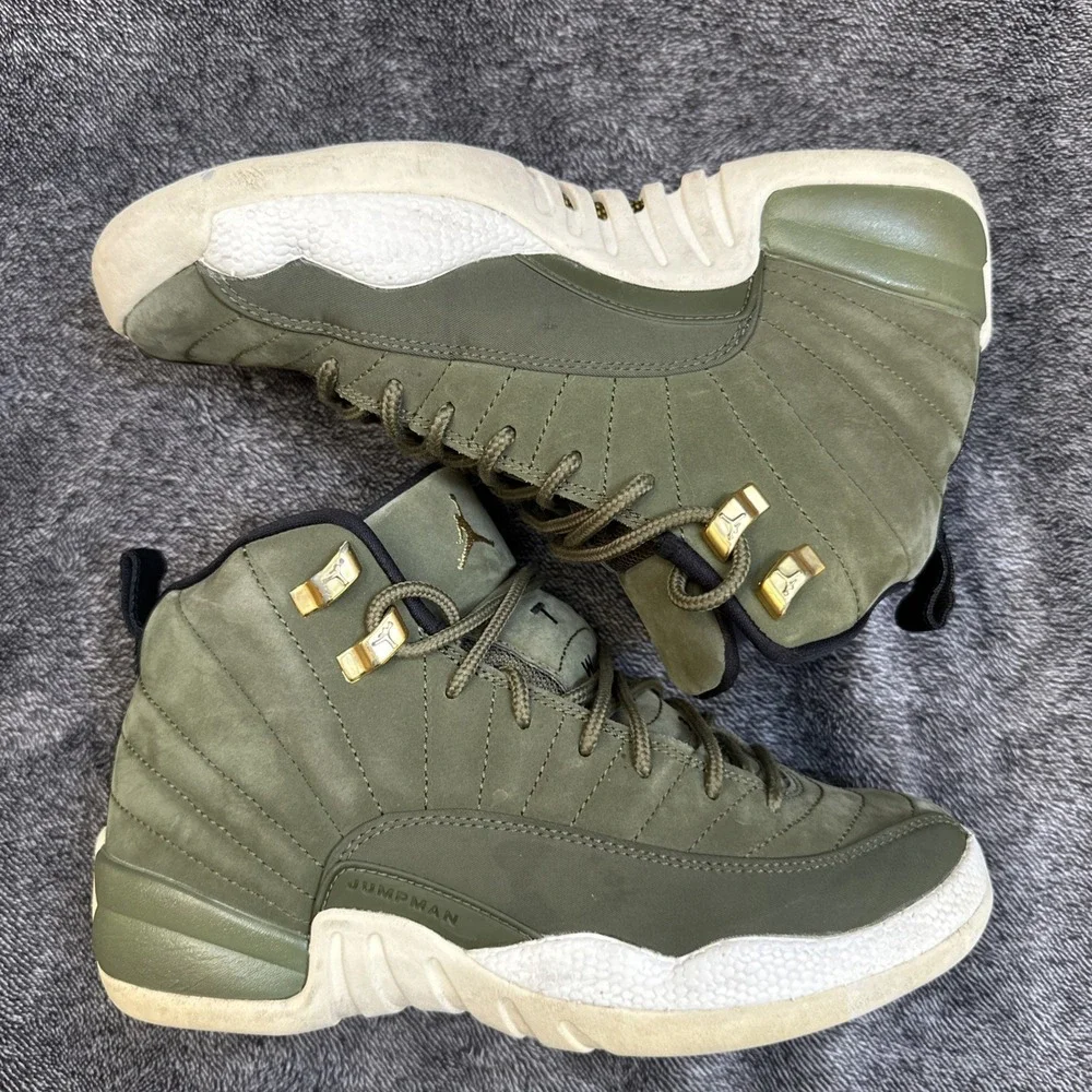 Nike‎ Air Jordan 12 Retro GS Olive Lux Class of 2003 5.5Y Gold